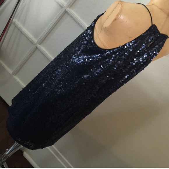 Express navy blue sequin dress - Picture 4 of 6